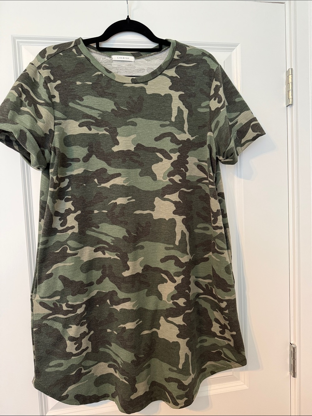 Green Camo Crewneck Tshirt Dress